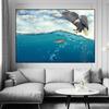 Solid Wood Frame Abstract Animal Fish Eagle Wave Sea Cloud Canvas Painting Posters and Prints Wall Art Pictures Living Room Home Decor