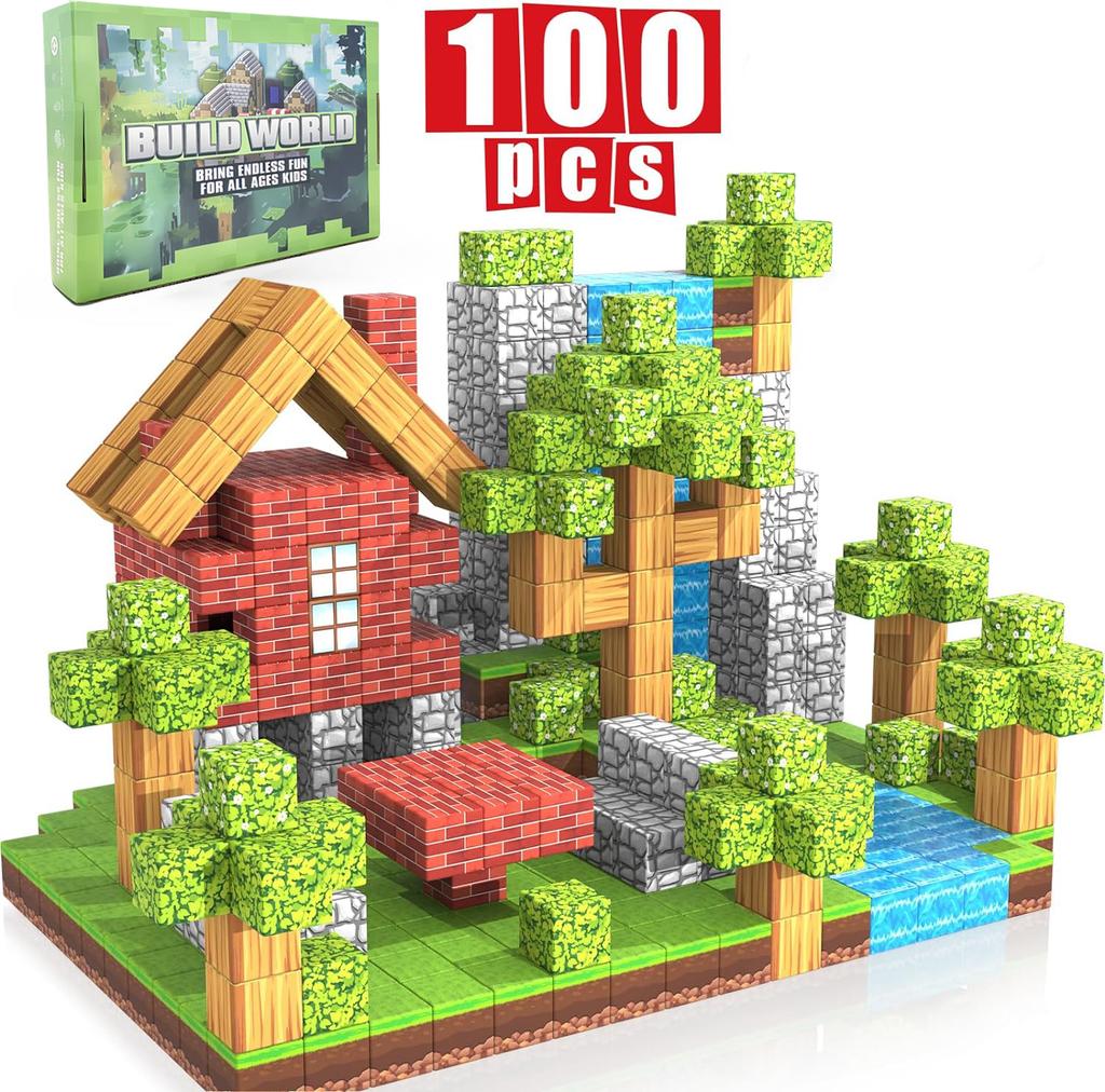 100 шт. магнитных блоков игрушка Build Mine Магнитный мир набор для мальчиков и девочек STEM Монтессори сенсорные кубики для малышей подарок
