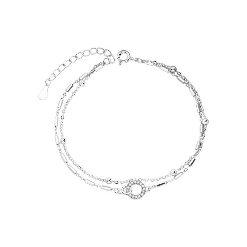 Mobius Double-layer Bracelet Women's Niche Light Luxury Temperament High-end Interlocking Round Bead Bracelet Women