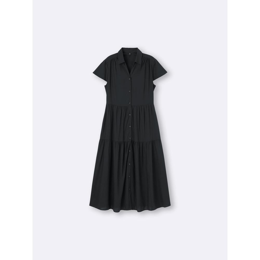 GU by Uniqlo Многоярусное платье с коротким рукавом Z