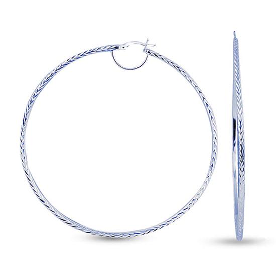 LeCalla Ювелирные изделия из стерлингового серебра 925 пробы с бриллиантовой огранкой, итальянский дизайн, большие серьги-кольца с защелкой для женщин