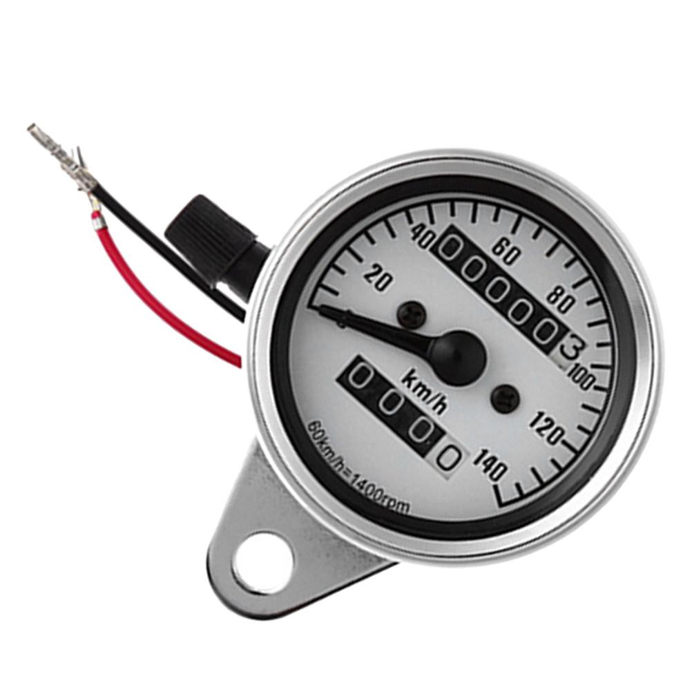 Retro LED Motorcycle Odometer Digital Dashboard Gauge with Dual Trip Meter Indicator Light Clear Display for Motorbike