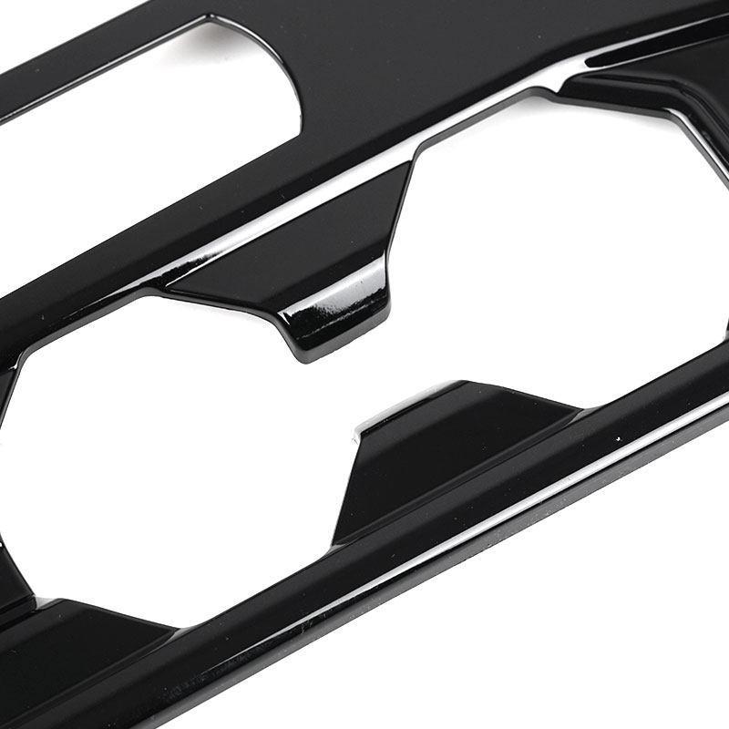 For VW Polo ABS Car Center Control Gear Shift Panel Water Cup Holder Frame Cover Trim Carbon Texture / Bright Black