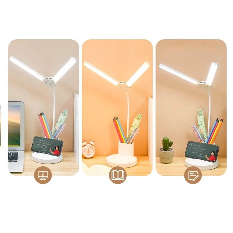Настольная лампа, настольные лампы для домашнего офиса, светодиодная настольная лампа, USB-порт для зарядки, современная настольная лампа для дрома/чтения/спальни, 2 цветовых режима