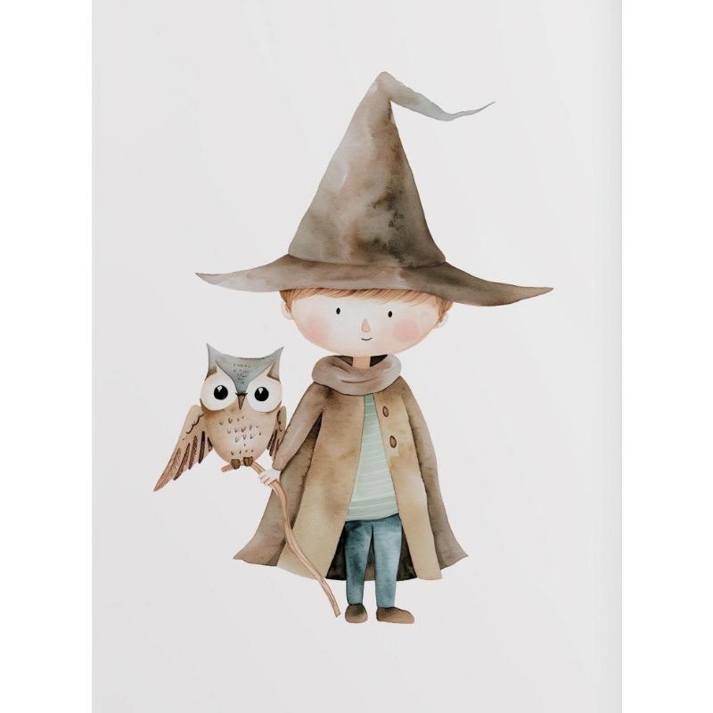 Halloween Cute Witches Wizard Pink Ghost Cartoon Magic Figure Poster Canvas Painting Wall Art Pictures Home Playroom Decor