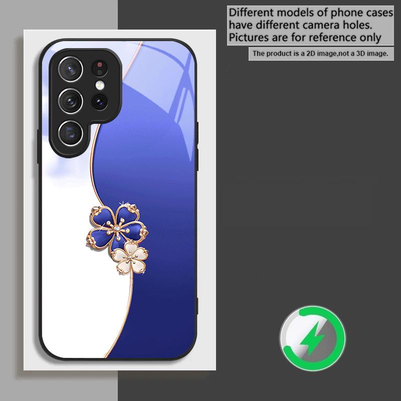 Счастливый четырехлистник Для Samsung Galaxy S20 FE S21 22 23 Plus S24 Ultra S25 Edge S24Ultra 22Plus Для Magsafe Стеклянный чехол для телефона