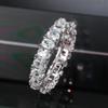 European-American Fashion Zircon Rainbow Ring - Full Diamond Square, Solid Color, R4573.
