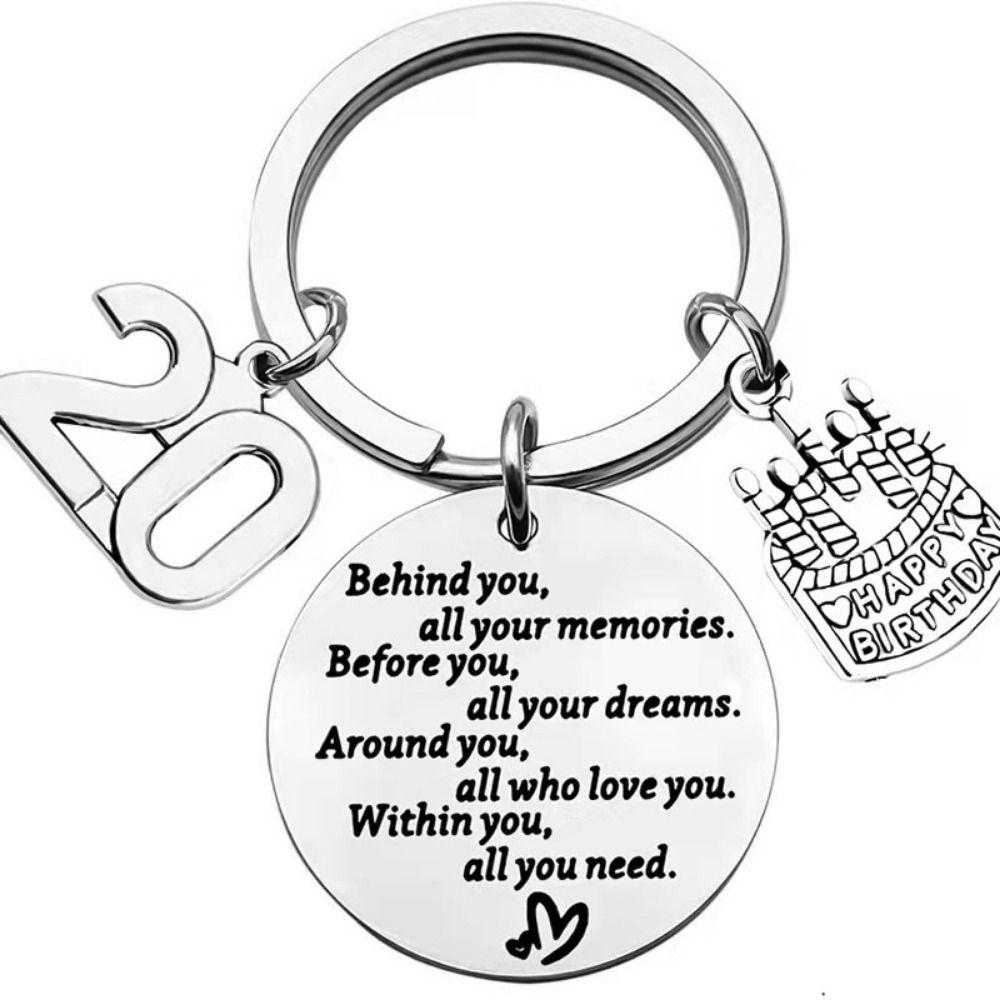 Birthday Stainless Steel Key Chain Stainless Steel Birthday Present Keyring  Jewelry