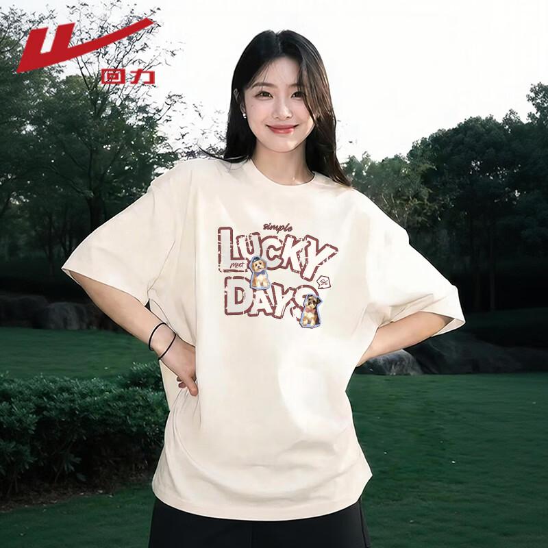 Warrior Women's Crew Neck Pure Cotton T-Shirt with American Twin Dog Design