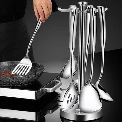 Лопатка для приготовления пищи из семи предметов, ложка для супа, лопатка для жарки, дуршлаг, кухонные принадлежности, лопатка из медицинской нержавеющей стали марки 316, инструменты