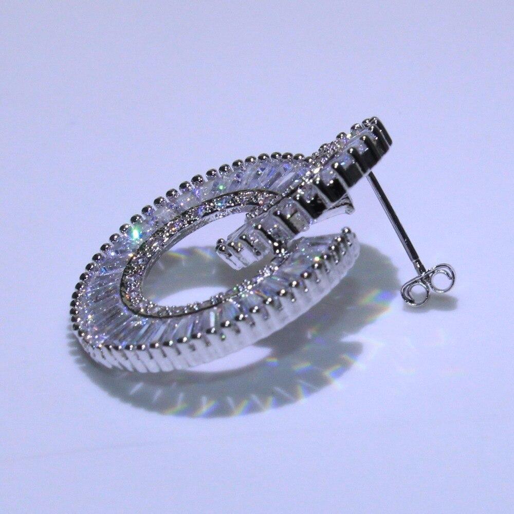 Прямая доставка, уникальные роскошные ювелирные изделия Choucong, стерлинговое серебро 925 пробы, Т-образный вырез, полностью прозрачный белый 5A CZ, серьги с бесконечным кругом для женщин