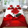 Red Rose Bedding Set Couple Quilt Cover Pillow Cover Bed Sheet/Double Layer Full Size 2/3 Bedding Set Home Decoration