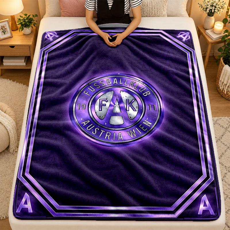 Flannel BlanketAustria Wien FC Warm Soft Throw Blanket for Indoor Sofa Bed Living Room Use