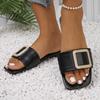 Summer Women Slippers Shoes Summer Flat Designer Shoes Woman Buckle Peep Toe Sandals Sexy Flat Slippers Slides Women