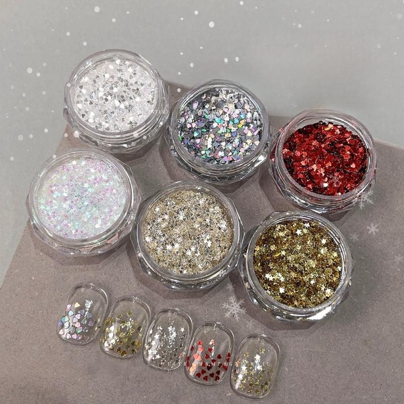 1mm Mini Sparkling Star Nail Glitter Sparkling Pentagram Nail Decoration Nail Salon Design Cute Accessories DIY Nail Art Design