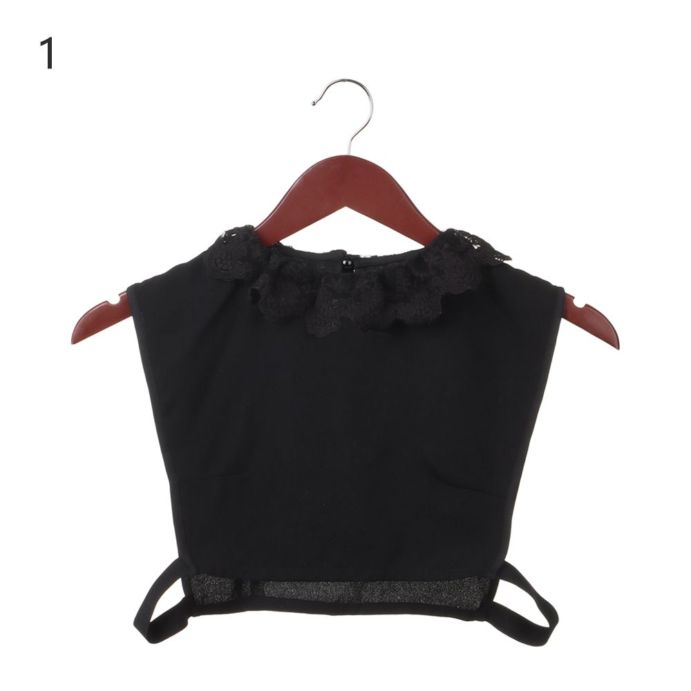 Front Tie White Lapel Fake Collar Blouse Detachable Collar Fake Women Vintage Lace Ladies False Blouse Collar Half Shirt