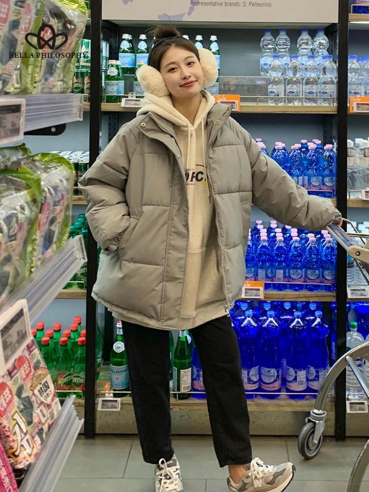 Женская мода Зимняя однотонная модная куртка с длинным рукавом Женская зимняя мода Пальто Женская одежда