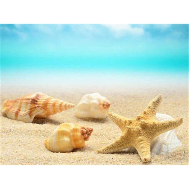 Полный круглый дрель 5D Алмазная картина Морская ракушка Пейзаж Вышивка крестом DIY Алмазная вышивка