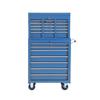Workshop Trolley with Tool Box, Empty Lockable Tool Cart with Drawers, Tool Compartment, Keys and Non-Slip Mats, Blue
