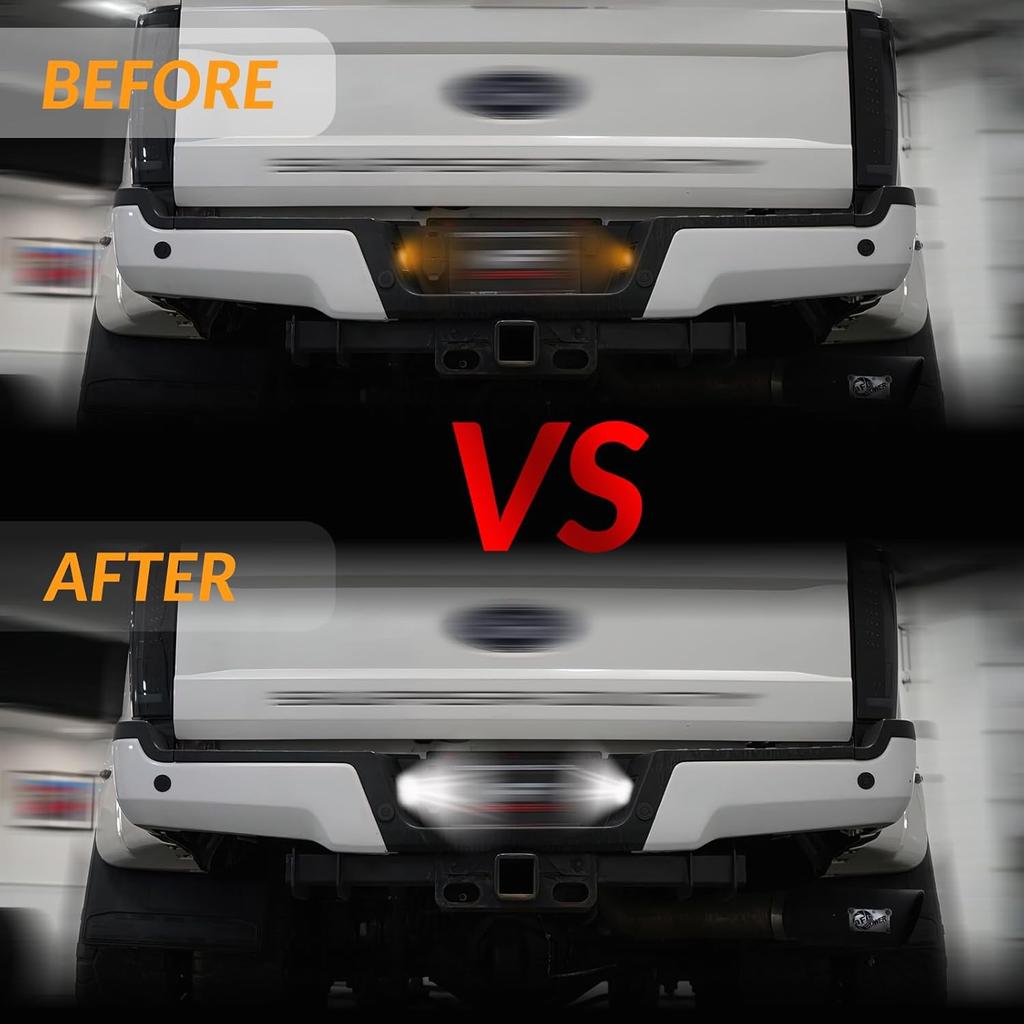 LED License Plate Light For 2017-2025 Ford F250 F350 F450 Super Duty Pickup Truck Tag Lamp Assembly With Socket, 6000K White 2PCS