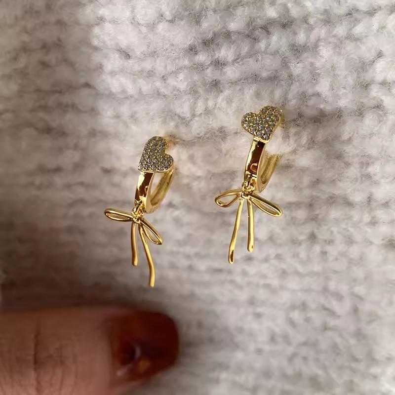 925 Sterling Silver Bow Knot Pearl Earring for Women Versatile Korean Design Gift Jewelry Dropshipping