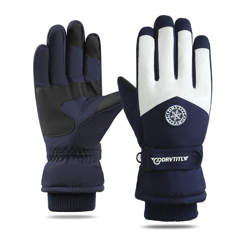 Autumn and Winter Ski Gloves for Men and Women Couples Cycling Sports Plus Velvet Thickened Windproof Waterproof Cold Touch Screen Warm Gloves