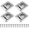 DONGKER Recessed Tie Down D-Rings Anchors,4 PCS Stainless Steel Flush Mount D-Rings with 16 Screws for Boats Trailers Trucks
