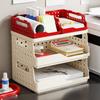 Plastic Storage Box Perforated Board Desktop Bookshelf Toy Container Foldable Storage Baskets  Home