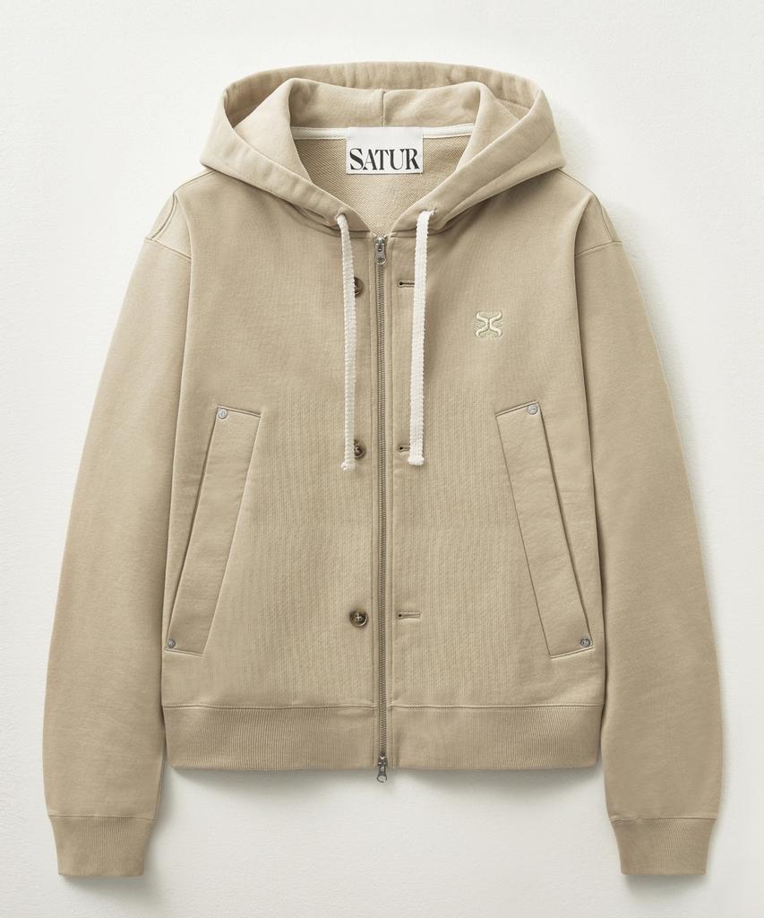 Худи на молнии Satur Theo Cotton All Day, бежевое (Тип Б)