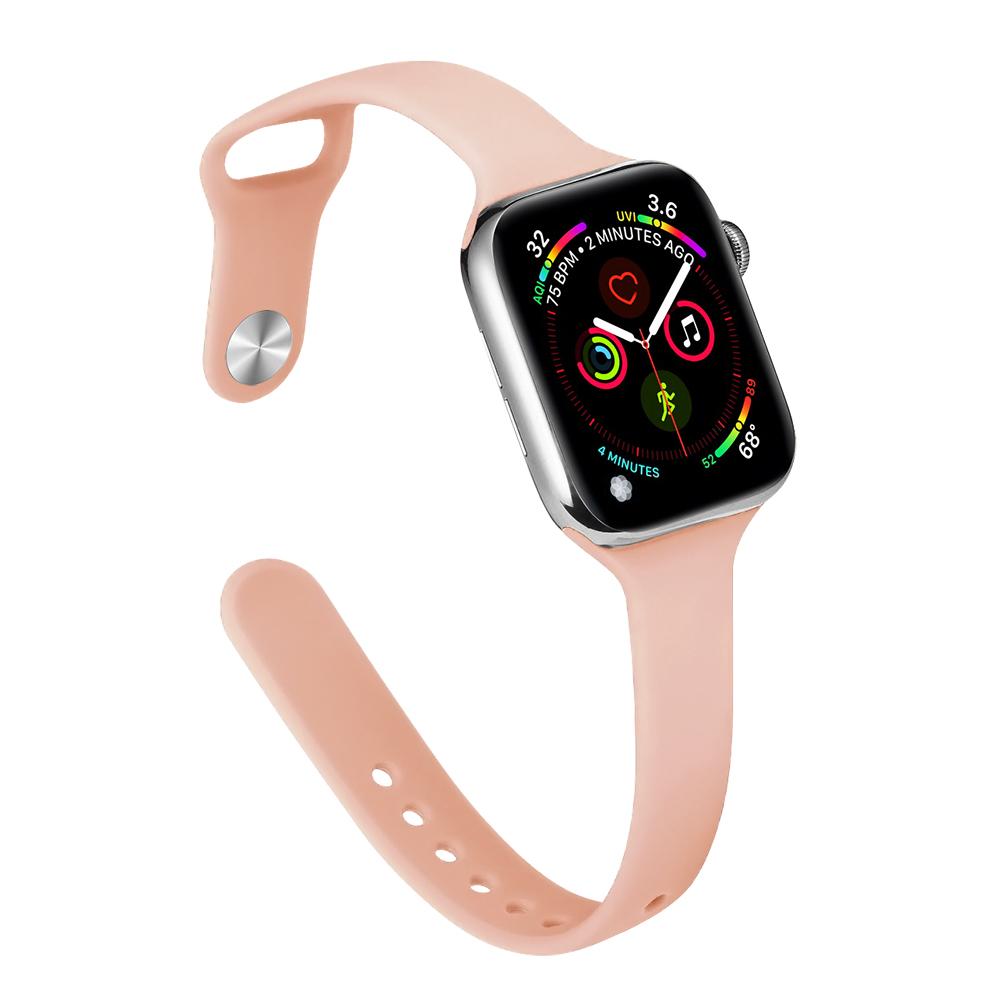 Ремешок для Apple Watch Band 40 мм, 44 мм, 45 мм, 41 мм, 38 мм, 42 мм, спортивный тонкий силиконовый браслет correa iWatch Series 8 Ultra 2 SE 7 6 3 9