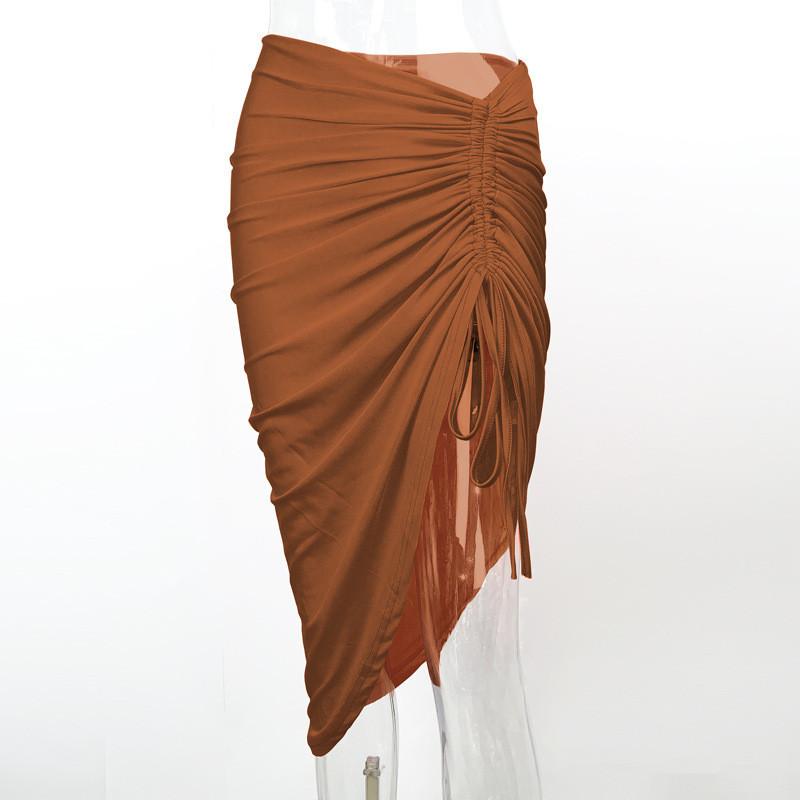 Женская асимметричная юбка в стиле стритвир из полиэстера и спандекса для летней моды