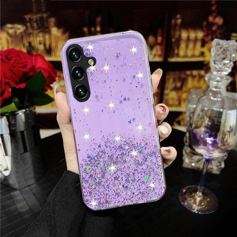 Мягкий чехол с блестками и бриллиантами и звездами для Samsung Galaxy A04S A53 S23 Ultra S22 S21 Plus OPPO A94 Xiaomi Redmi Note 11 iPhone 14 13 12 11 Pro Max