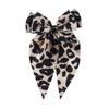Women Hair Pin Bowknot Decor Leopard Print Satin Ribbon Bow Hair Barrette Large Bow Clip Hair Accessories
