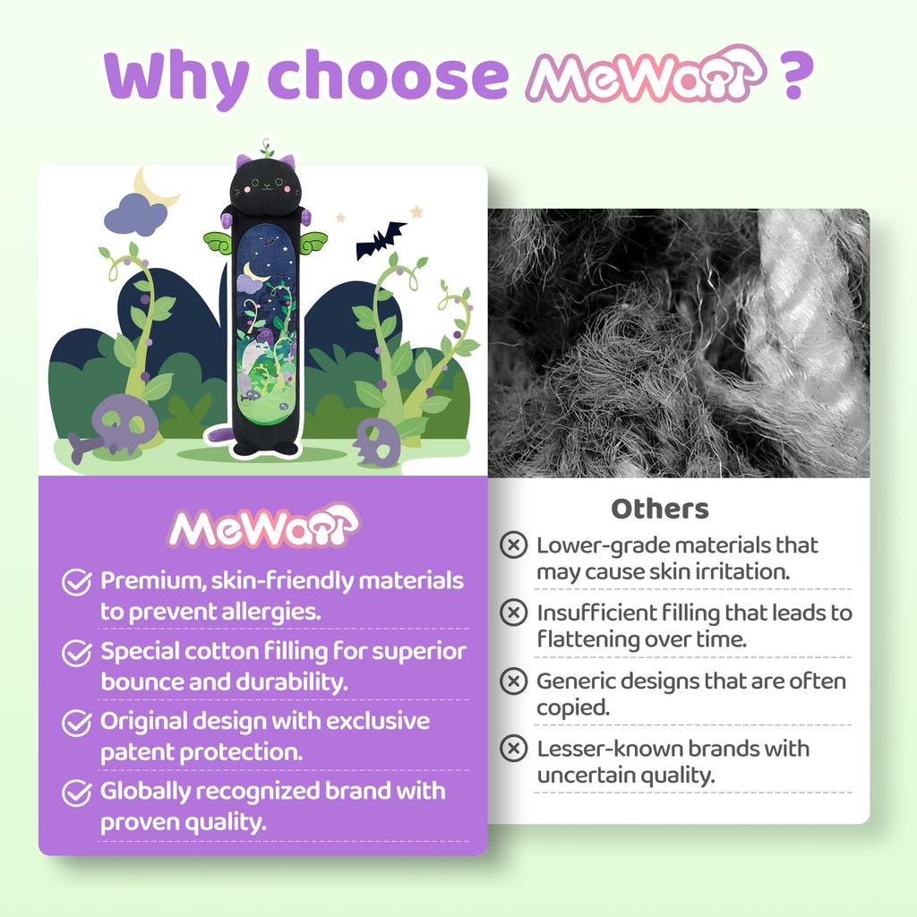 Плюшевый Длинный Кот 5 Размеров, 120% Сверхнаполнитель Гигантская Плюшевость Детская Подушка для Тела, Каваи Милый Черный Кот Мягкие Игрушки Плюшевые, Подарок для Девочек 20”/50см