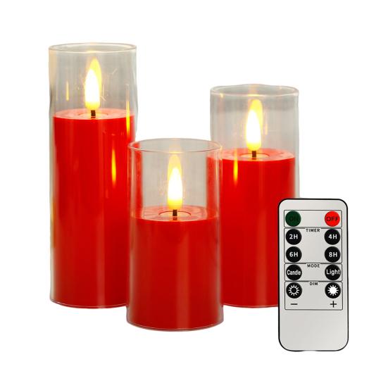 3 шт. беспламенная свеча, светодиодный ночник с дистанционным управлением, мерцающий эффект пламени, свечи на батарейках, украшения для вечеринки