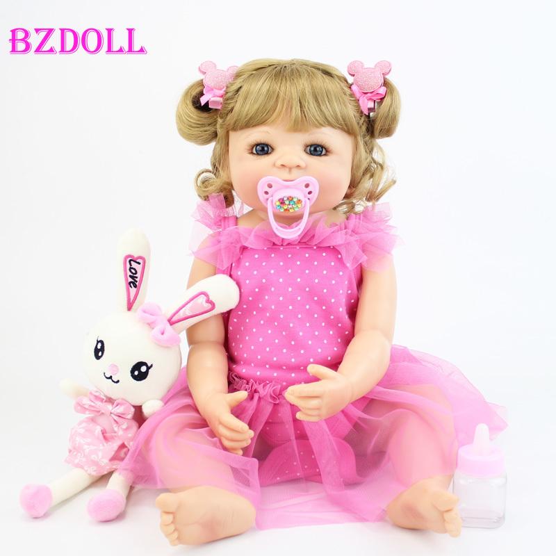 BZDOLL 55 см полностью силиконовая кукла Bebe Reborn реалистичная мягкая виниловая принцесса Единорог игрушка для купания девочек детский подарок на день рождения