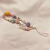 Creative Diy Colorful Bead Phone Chain Anti-Loss Phone Strap Charm Cute Pendant Lanyard For Girl Cell Phone Wrist Strap Kechain