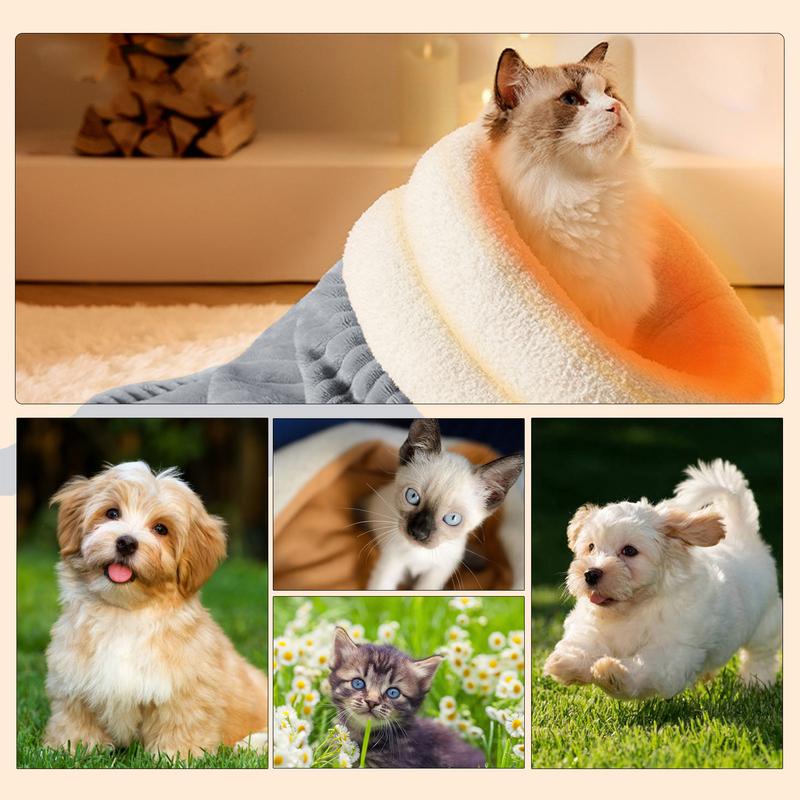 Warm Pet Sleeping Bed Cat Bed Semi-Enclosed Sleeping Bag Three-Layer Dog Bed Comfortable Sack For Cats For Camping Warming Pad
