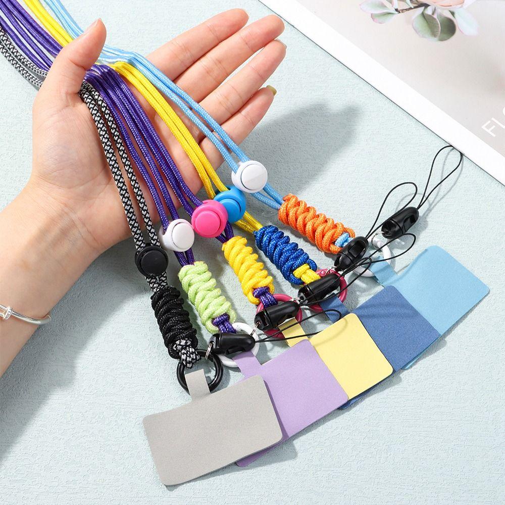 Chain Adjustable Crossbody Phone Safety Tether Patch Phone Lanyard Nylon Strap Hanging Neck Cord