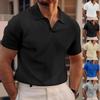 Новая модная мужская летняя футболка с воротником Paul, мужская, плотная, свободного покроя, однотонная, с коротким рукавом