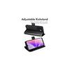(Black) TECHGEAR Leather Wallet Case for Oppo A57e / A57s / A57 4G, Flip Protective Case Cover with Wallet Card Holder, Stand & Wrist Strap