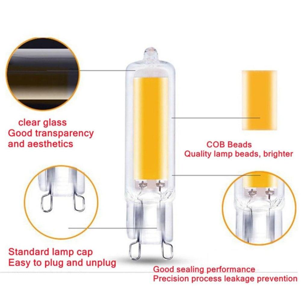 2 шт. G9 Сверхяркая светодиодная лампа 7 Вт 9 Вт 12 Вт 15 Вт AC 220 В/110 В стеклянная лампа постоянной мощности свет светодиодное освещение COB лампы оптом