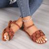 European and American Foreign Trade Wish Large Size Rivet Flower Word Flat Sandals Women Light Beach Cool Slippers Ebay