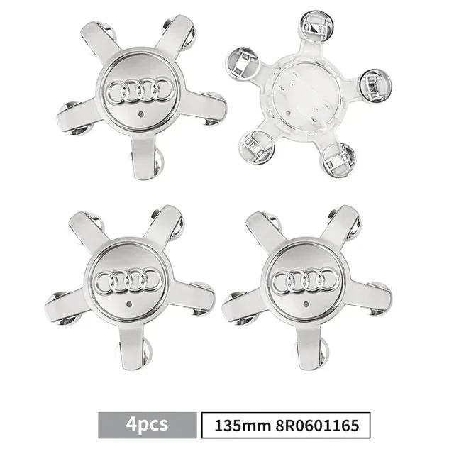 Hub Caps Hot For 2s 4PCS 135mm Wheel Center Hub Caps Silver For 2s 8R0601165 For 2s Q5 Q3 A3 S3 S5 Sline Cool AutobotsA1