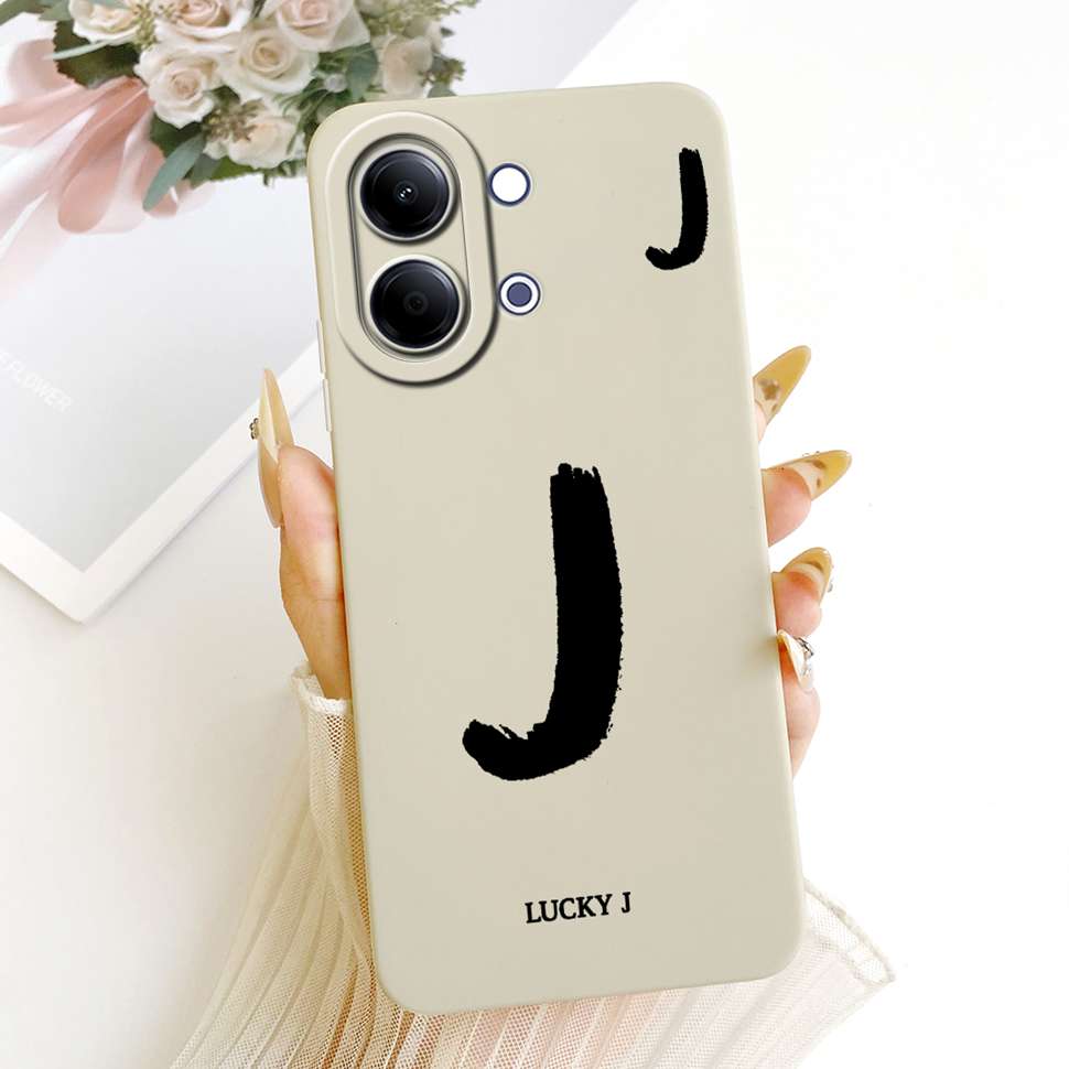 For vivo Y05 4G Case Fashion Simple Letters A-Z Silicone Back Cover For Vivo Y11D VIVO Y05 4G Bumper Phone Cases Shockproof