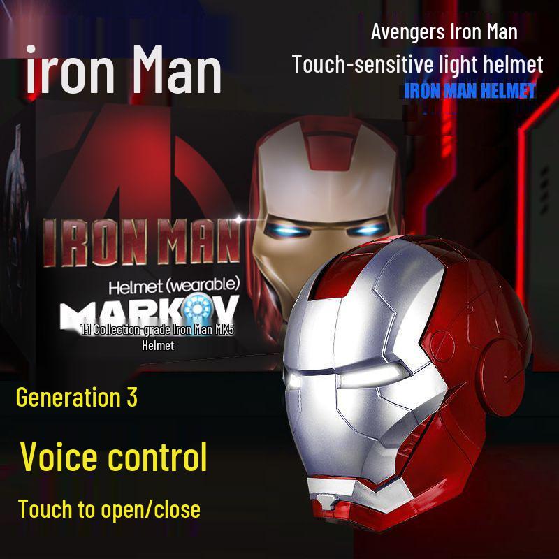 Железный человек 1:1 Шлем Jarvis для ношения - Электрическая трансформирующаяся маска-игрушка для детей