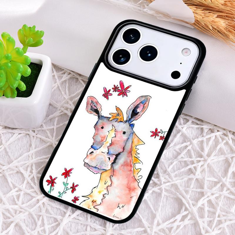 Раскрашенный чехол для телефона с изображением лошади и пони для iPhone 17 Air 16 15 11 12 14 13 Pro Max Ударопрочный чехол