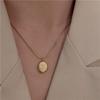 Minimalist Small Round Pendant Necklaces Fashion Clavicle Chain Choker Letter Necklace  Girls