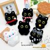Popular Black Cat Coal Ball Plush Keychain: Squeaky Stuffed Toy Charm for Girls
