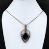 Silver Sheen Obsidian Gemstone Handmade Jewelry Pure Copper Wire Wrapped Pendant